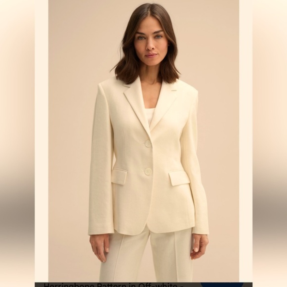 Marks & Spencer Cream silk and linen blend Jacket Lagenlook boss babe